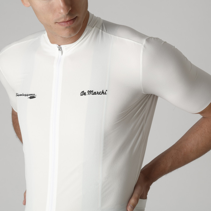 Superleggera White Jersey, Cycling Silk Nylon Recycled &